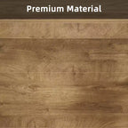 Mesa de bar de 55" con estantes de almacenamiento de 3 niveles, mesa de pub interior de MDF marrón claro, capacidad de 350 libras, unidad de bar impermeable resistente a los arañazos