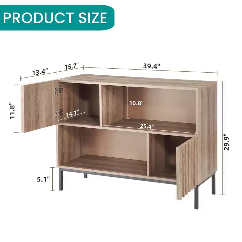 Armario de Almacenamiento con Estante de Exhibición, Aparador tipo Buffet, Mesa Consola/Mesa Auxiliar/Mueble de Acento