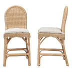 Juego de 2 taburetes de barra Bilu Bohemian Natural Rattan