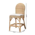 Juego de 2 taburetes de barra Bilu Bohemian Natural Rattan