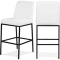 Meridian Furniture,Bryce White Vegan Leather Stool, Set of 2