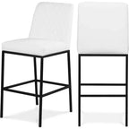 Meridian Furniture,Bryce White Vegan Leather Stool, Set of 2