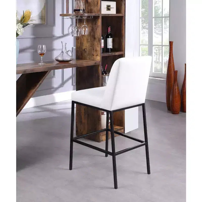 Taburete Bryce White de Piel Vegana, Juego de 2