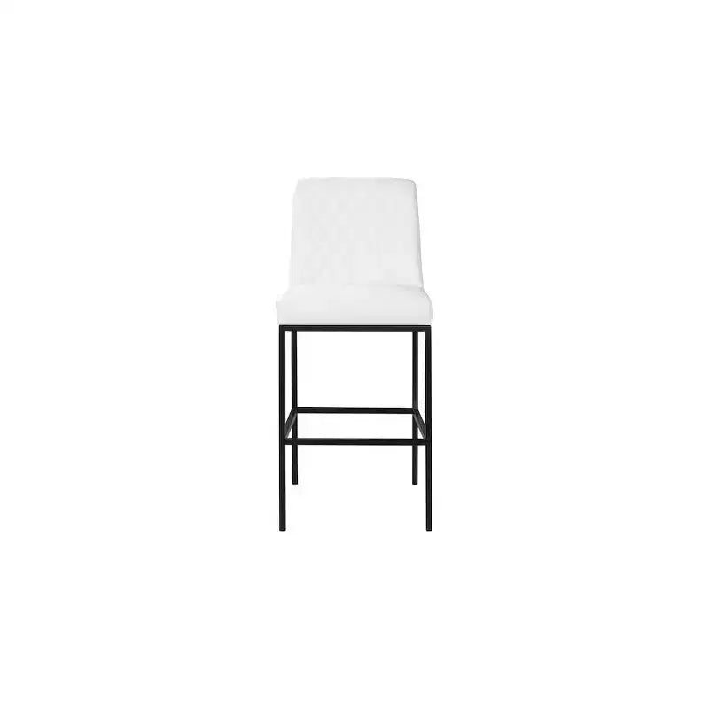 Taburete Bryce White de Piel Vegana, Juego de 2