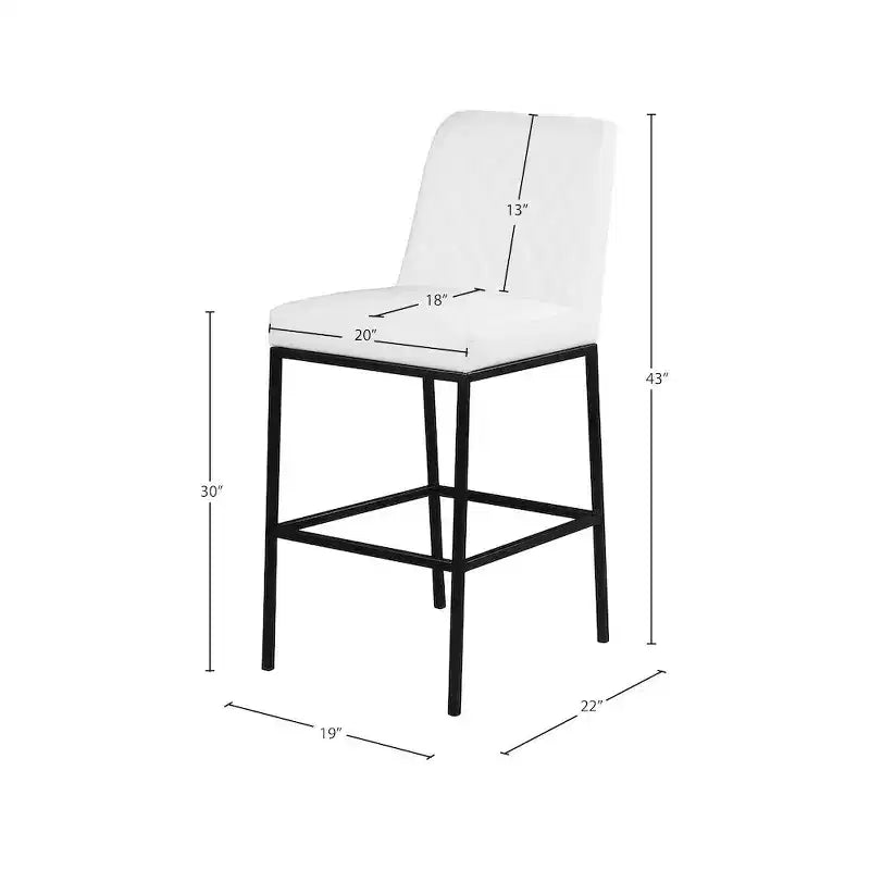 Taburete Bryce White de Piel Vegana, Juego de 2