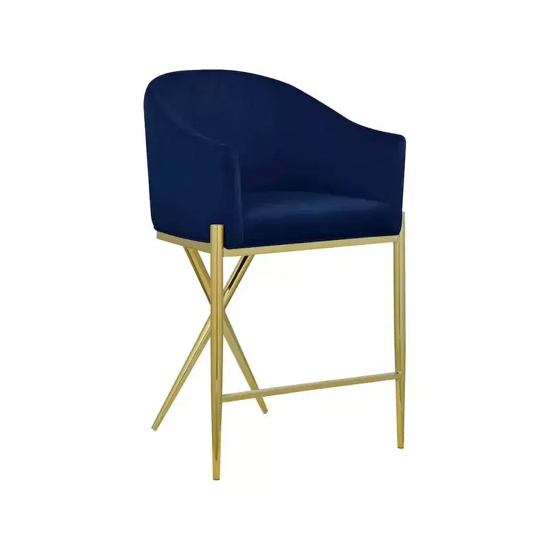 Meridian Furniture,Xavier Navy Velvet Counter Stool