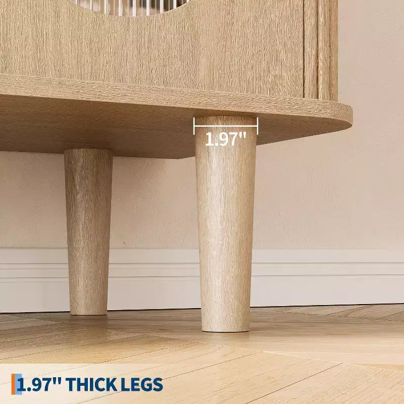 Aparador buffet de 47" con puertas de cristal estriado y 3 cajones, aparador de mediados de siglo con estantes ajustables para cocina, comedor
