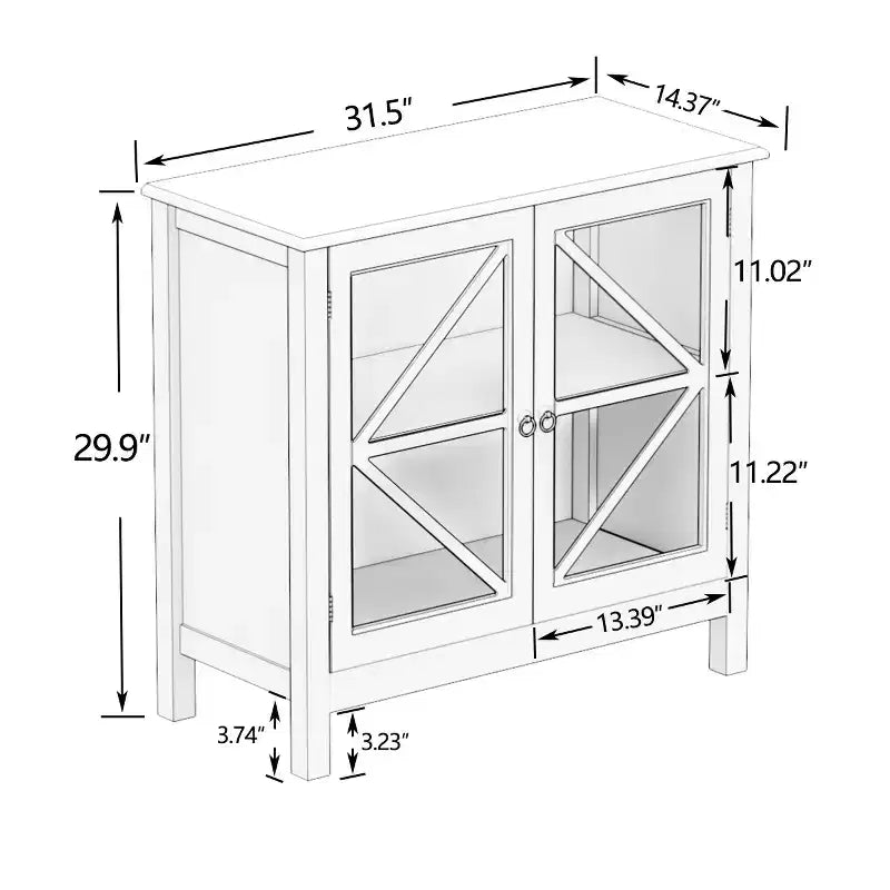 Mueble de Cocina Rústico Ebany con Puertas de Vidrio