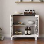 Mueble de Cocina Rústico Ebany con Puertas de Vidrio