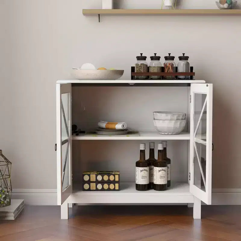 Mueble de Cocina Rústico Ebany con Puertas de Vidrio
