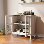 Mueble de Cocina Rústico Ebany con Puertas de Vidrio