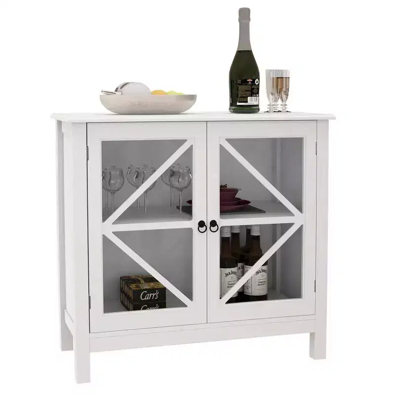 Mueble de Cocina Rústico Ebany con Puertas de Vidrio