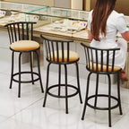 Taburetes de Bar Giratorios, Juego de 3, Altura de Mostrador Ajustable con Respaldo Bajo para Isla de Cocina y Barra, con Patas Intercambiables, 24/29 Pulgadas, Marrón