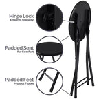 Taburete plegable sin respaldo de 18 pulgadas con capacidad de 102 kg