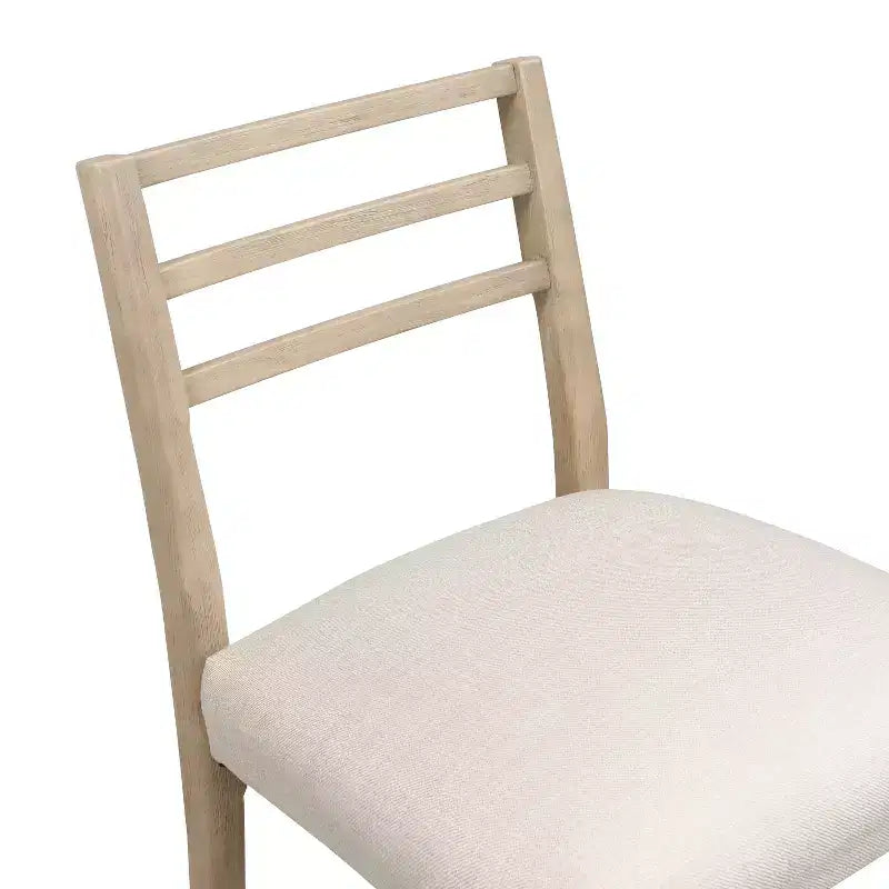 Taburetes de bar de caucho Acosta modernos con respaldo de escalera (juego de 2)