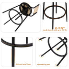 Taburetes de Bar Giratorios con Estructura Metálica, Juego de 2, Taburetes de Comedor de Cuerda de Papel Tejida a Mano, Sillas de Comedor para Cocina