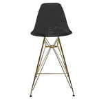 Taburete Cresco Mid Century Modern de acrílico a altura de barra con base de cromo dorado, ideal para cocinas y comedores