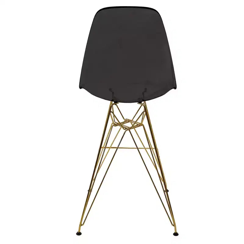 Taburete Cresco Mid Century Modern de acrílico a altura de barra con base de cromo dorado, ideal para cocinas y comedores