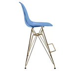 Taburete Cresco Mid Century Modern de acrílico a altura de barra con base de cromo dorado, ideal para cocinas y comedores