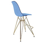 Taburete Cresco Mid Century Modern de acrílico a altura de barra con base de cromo dorado, ideal para cocinas y comedores