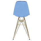 Taburete Cresco Mid Century Modern de acrílico a altura de barra con base de cromo dorado, ideal para cocinas y comedores