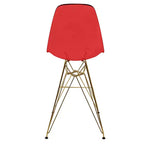 Taburete Cresco Mid Century Modern de acrílico a altura de barra con base de cromo dorado, ideal para cocinas y comedores