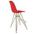 Taburete Cresco Mid Century Modern de acrílico a altura de barra con base de cromo dorado, ideal para cocinas y comedores