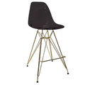 Taburete Cresco Mid Century Modern de acrílico a altura de barra con base de cromo dorado, ideal para cocinas y comedores