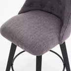 Taburetes de bar giratorios 360° grises (juego de 2) - Taburetes de altura de encimera con estructura de madera maciza para barra de casa