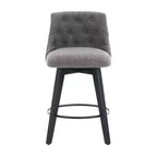 Taburetes de bar giratorios 360° grises (juego de 2) - Taburetes de altura de encimera con estructura de madera maciza para barra de casa