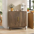 Zeus & Ruta Carved 2-Door Sideboard Buffet Cabinet with Adjustable Shelf for Living Room, Entryway, Kitchen or Office