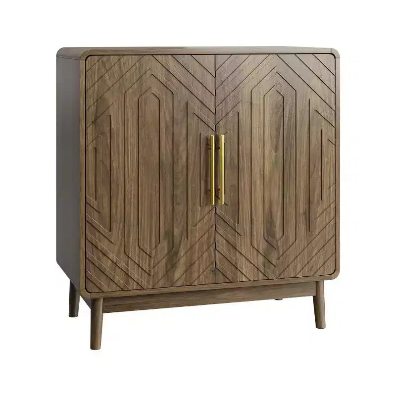 Aparador buffet tallado de 2 puertas con estante ajustable para sala de estar, entrada, cocina u oficina