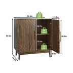 Aparador buffet tallado de 2 puertas con estante ajustable para sala de estar, entrada, cocina u oficina