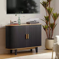 40'' Fluted Sideboard Buffer Cabinet with Sliding Door and Adjustable Shelf, Modern Storage Cabinets, Bar Console Table for Dining Room Kitchen