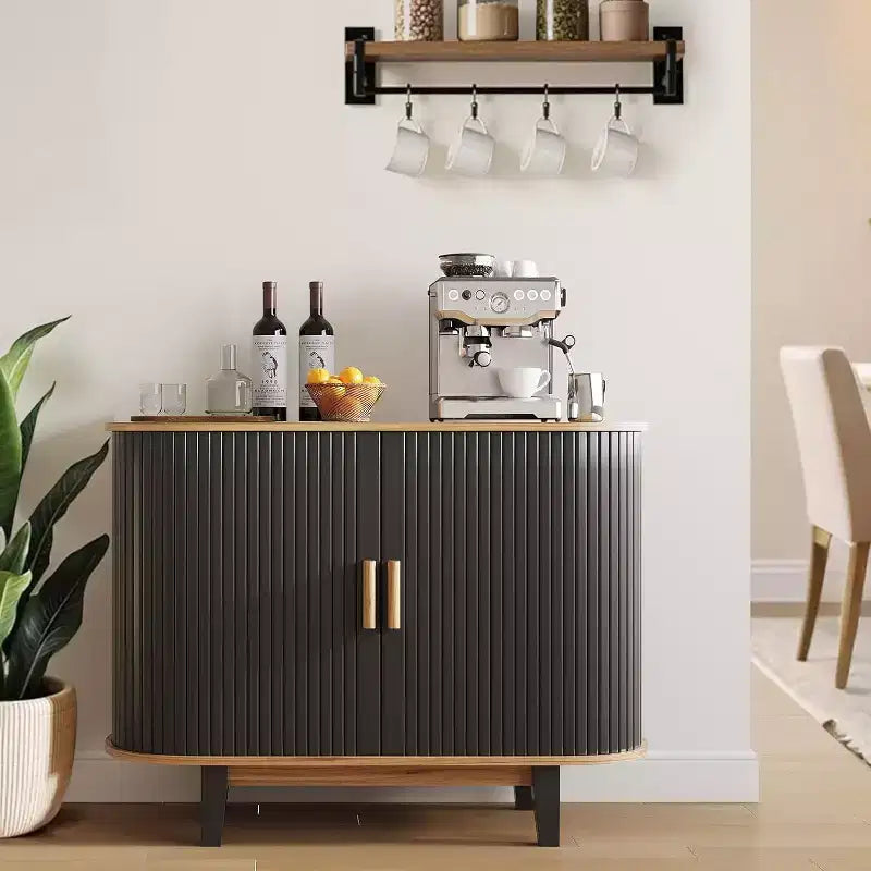 Aparador de 40'' con puerta corredera y estante ajustable, armarios de almacenamiento modernos, mesa de consola de bar para comedor y cocina