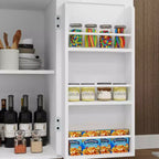 Carro de cocina rodante blanco, encimera de madera de caucho, 1 cajón, 2 puertas, estantes ajustables