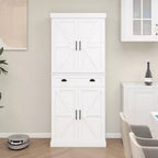 Alacena de cocina blanca de 71", 4 puertas (2 con estantes), 1 cajón, 2 estantes ajustables