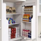 Alacena de cocina blanca de 71", 4 puertas (2 con estantes), 1 cajón, 2 estantes ajustables