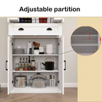 Alacena de cocina blanca de 71", 4 puertas (2 con estantes), 1 cajón, 2 estantes ajustables