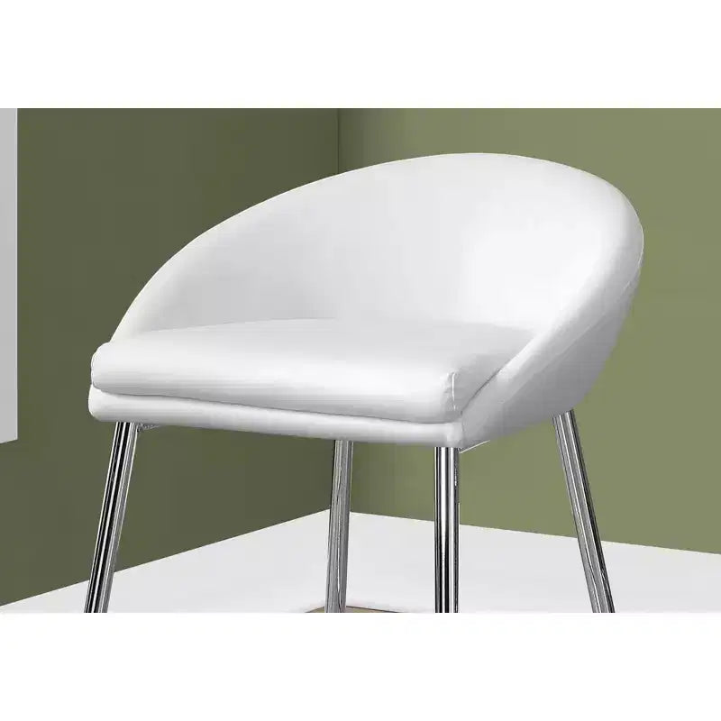Juego de 2 taburetes de barra, sillas de bar contemporáneas con estructura de metal cromado, asientos tapizados modernos a la altura de la encimera para isla de cocina