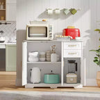 Aparador bufé de 40 pulgadas, gabinete de almacenamiento de cocina moderno con 2 cajones