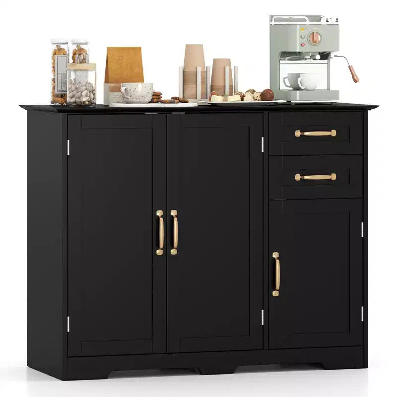 Costway 40 Sideboard Buffet Cabinet Modern Kitchen Storage Organizer w/ 2 Drawers