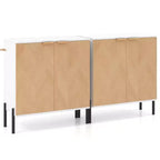 Mueble Buffet de 2 Puertas con Estante, Patas de Metal y Kits Antivuelco