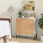 Aparador de 2 puertas con estante, patas de metal y kits antivuelco