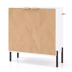 Aparador de 2 puertas con estante, patas de metal y kits antivuelco