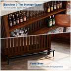 Barra de bar grande de 63", mesa de pub de 2 niveles para isla de cocina con altura de minibar y reposapiés, mesa de pub moderna para comedor, bistró, sala de estar