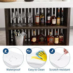 Barra de bar grande de 63", mesa de pub de 2 niveles para isla de cocina con altura de minibar y reposapiés, mesa de pub moderna para comedor, bistró, sala de estar