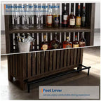 Barra de bar grande de 63", mesa de pub de 2 niveles para isla de cocina con altura de minibar y reposapiés, mesa de pub moderna para comedor, bistró, sala de estar
