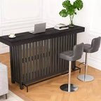 Barra de bar grande de 63", mesa de pub de 2 niveles para isla de cocina con altura de minibar y reposapiés, mesa de pub moderna para comedor, bistró, sala de estar