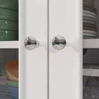 Aparador para comedor con bufé, 3 cajones y 4 puertas de cristal, organizador para cocina y comedor, despensa para guardar vajilla
